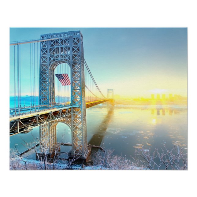 Póster GWB conectando Fort Lee NJ e Manhattan NYPlus (Frente)