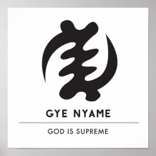 Póster Gye Nyame Deus é Símbolo Supremo