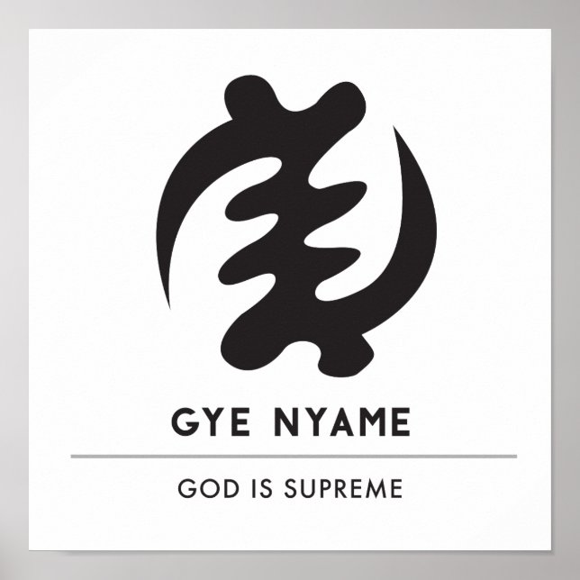 Póster Gye Nyame | Deus é Símbolo Supremo (Frente)