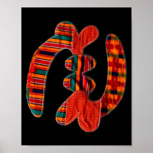 Poster Gye Nyame - Símbolo Africano do Tecido Kente Gana 