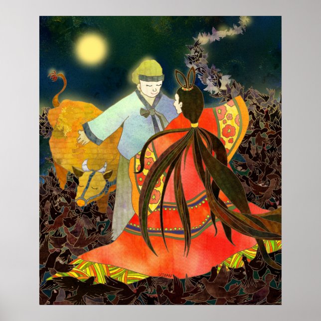 Póster Gyeonwu & Jiknyeo: A história do Chilseok na Corei (Frente)