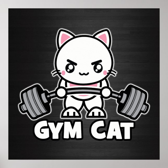 Poster Gym Cat - Motivação do Workout (Frente)
