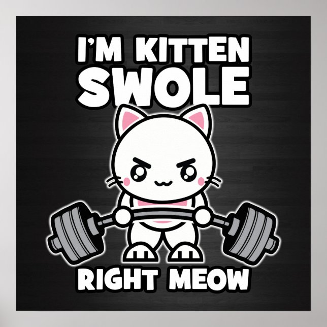 Poster Gym Cat - Motivação do Workout (Frente)