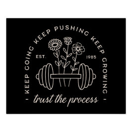 Póster Gym confia no processo continuando retro negro