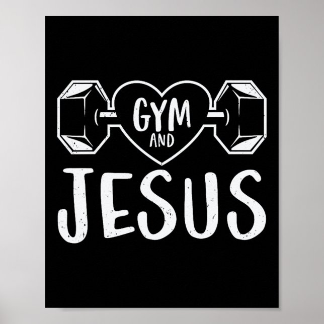 Poster Gym E Jesus Malhação Gym Levantando Pesos Corpo Bu (Frente)