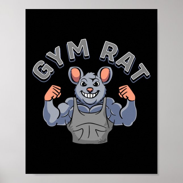 Poster Gym Lover Bodybuilding Workout Funny Gym Rat (Frente)