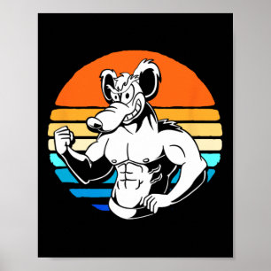 Poster Gym Lover Retro Gym Rat