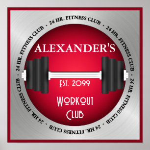 Poster Gym Open 24 Hrs do Home Malhação Center Workout Cl