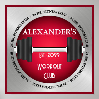 Poster Gym Open 24 Hrs do Home Malhação Center Workout Cl