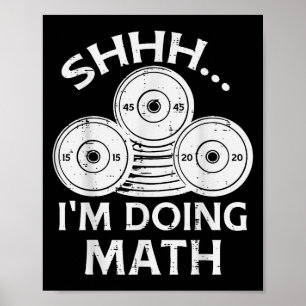 Poster Gym Plate Shhh Estou Fazendo Matemática, Pesos Eng