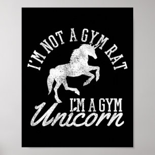 Poster Gym Unicorn - Engraçado Malhação Esportivo - Gi de