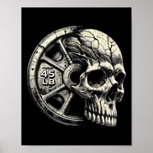 Poster Gym Weightelevando 45 lbs Plate Legal Trabalhando