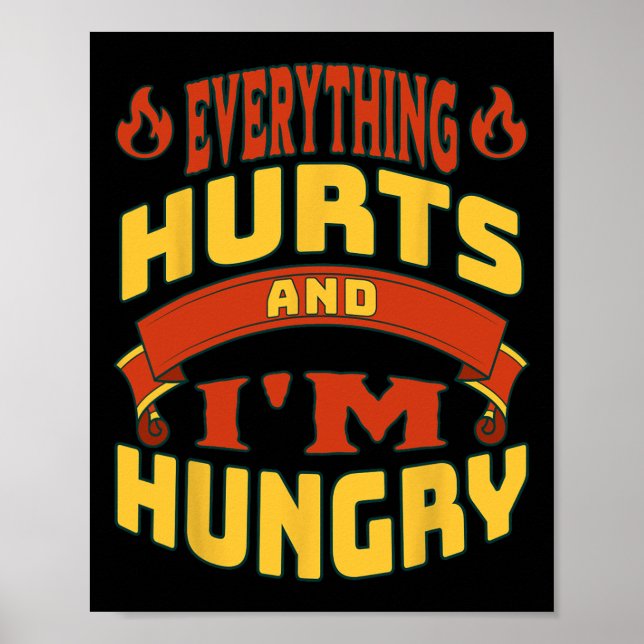 Poster Gym Workout Tudo Magoa Estou com fome Levantando F (Frente)