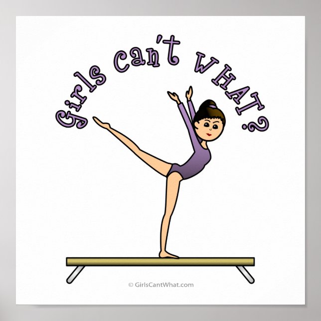 Póster Gymnast leve com beam balanceador (Frente)
