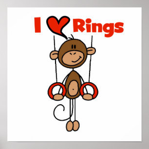 Póster Gymnast Loves Rings