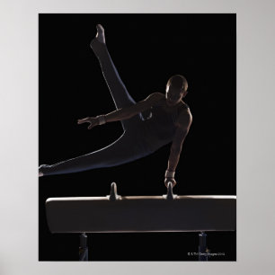 Poster Gymnast masculino no cavalo de pommel