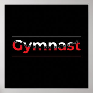Poster Gymnast - Mínimalista Palavra de ginástica moderna