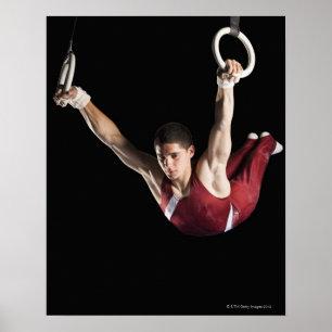 Póster Gymnast que balança dos anéis