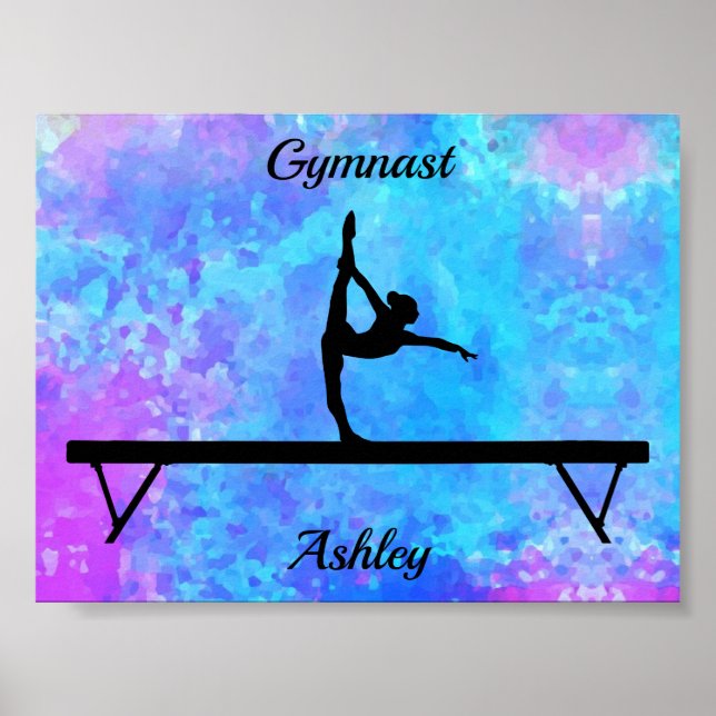 Poster Gymnastics Beam Watercolor (Frente)