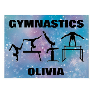 Póster Gymnastics Blue Glam Poster