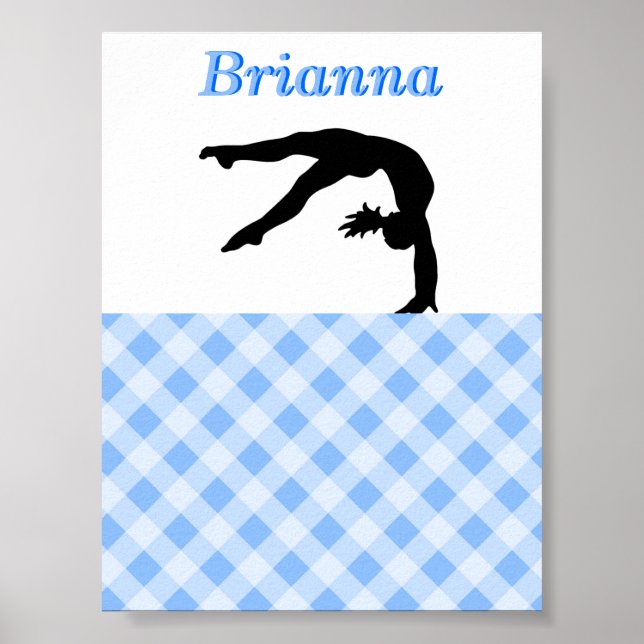 Poster Gymnastics Girl Blisful em Blue Personalised (Frente)