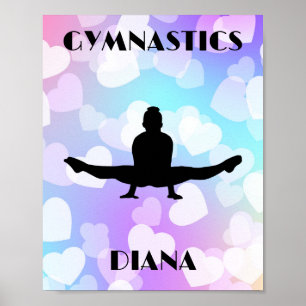 Poster GYMNASTICS Pastel Hearts Personalizado