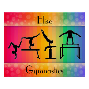 Póster Gymnastics Rainbow com/ Girls Gymnastics Eventos