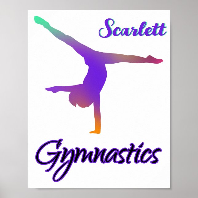 Poster Gymnastics Roda Rosa Púrpura, Personalizada (Frente)