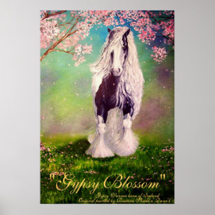 Póster "Gypsom Blassom" Irlandês Vanner Stallion em cava