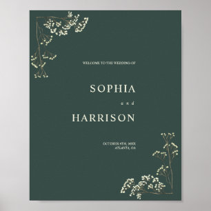 Poster Gypsophila Peacock Green Wedding