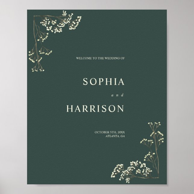 Poster Gypsophila Peacock Green Wedding (Frente)