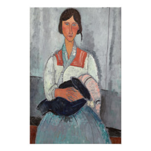 Póster Gypsy Woman with Baby, 1919 (óleo na canvas)