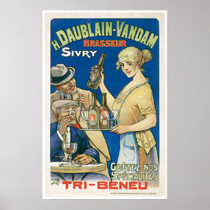 Póster H. Daublain Vandam Sivry Vintage Beer Ad Art
