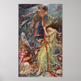 Poster H J Ford Vintage Ilustração Sea Maiden