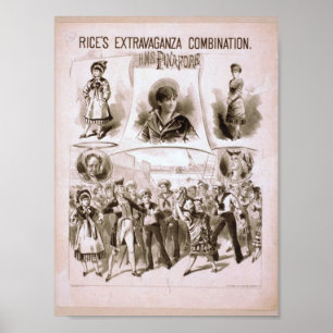 Póster H.M.S. Teatro do vintage do Pinafore