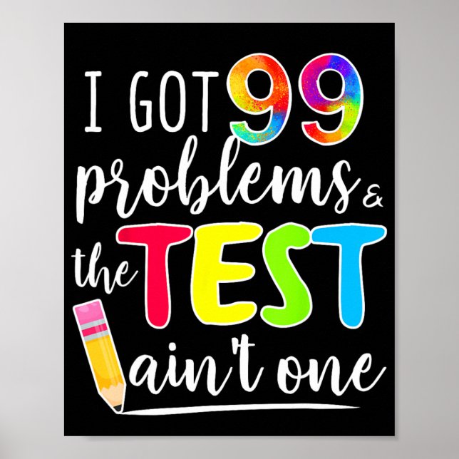 Poster Há 99 Problemas no Dia de Teste dos Professores (Frente)