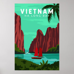 Poster Ha Long Bay Vietnam Viagem Vintage Art
