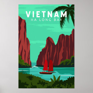 Poster Ha Long Bay Vietnam Viagem Vintage Art