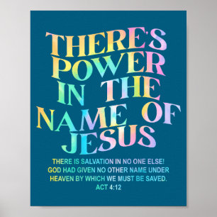 Poster Há Poder no Nome de Jesus Design de Fé Cristã