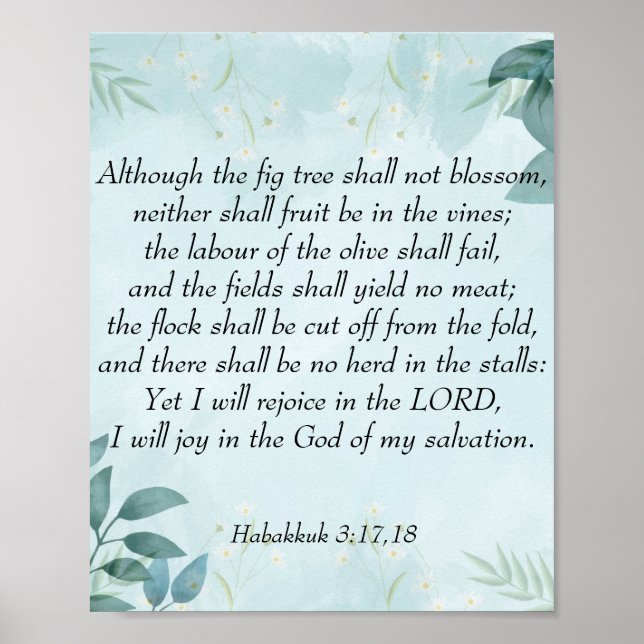 Poster Habakkuk 3:17,18 (Frente)