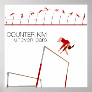 Póster Habilidade do bar desigual da ginástica