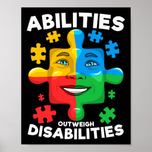 Poster Habilidades Superam Deficiências Autismo consciênc