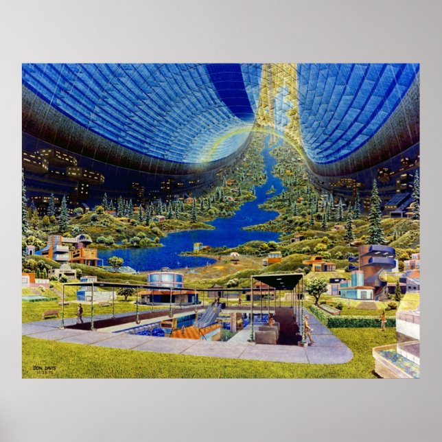 Poster Habitáculo espacial toroidal do Ringworld (Frente)