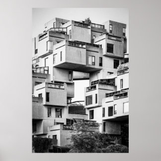 Poster Habitat 67 Monocromo de Montreal