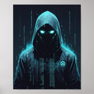 Poster Hackeador Digital Encapuzado