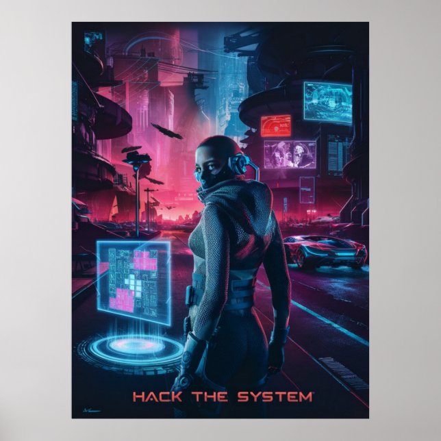Poster Hackear o sistema (Frente)