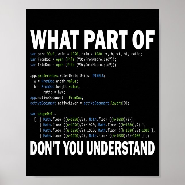 Poster Hacker Computer Programmer Apparel Coding What Par (Frente)