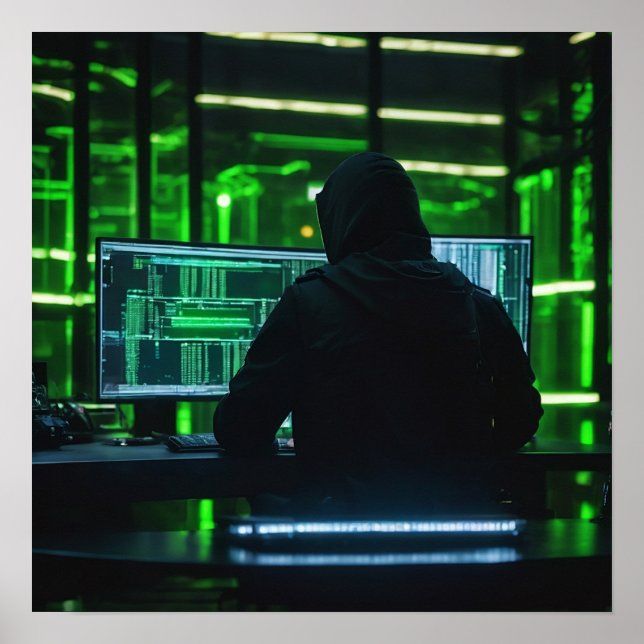 Poster Hacker de Codificação Anônimo (Frente)