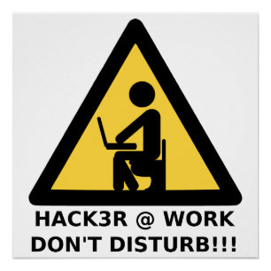 Póster Hacker no trabalho