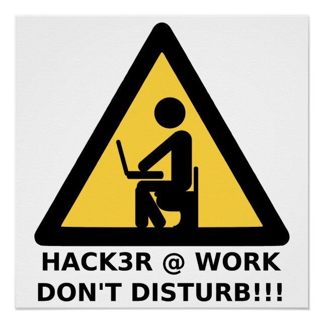 Póster Hacker no trabalho (Frente)